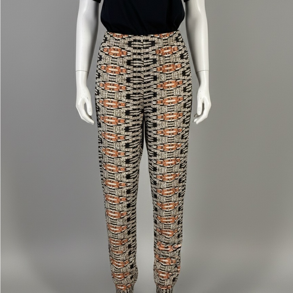 INC International Concepts Black and Orange Patterned Joggers